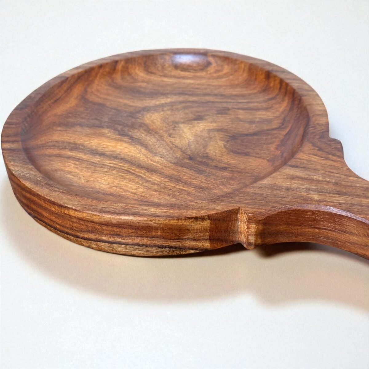 Handcrafted Wooden Pizza Serving Bat with Handle – 8 Inch by Harmiche