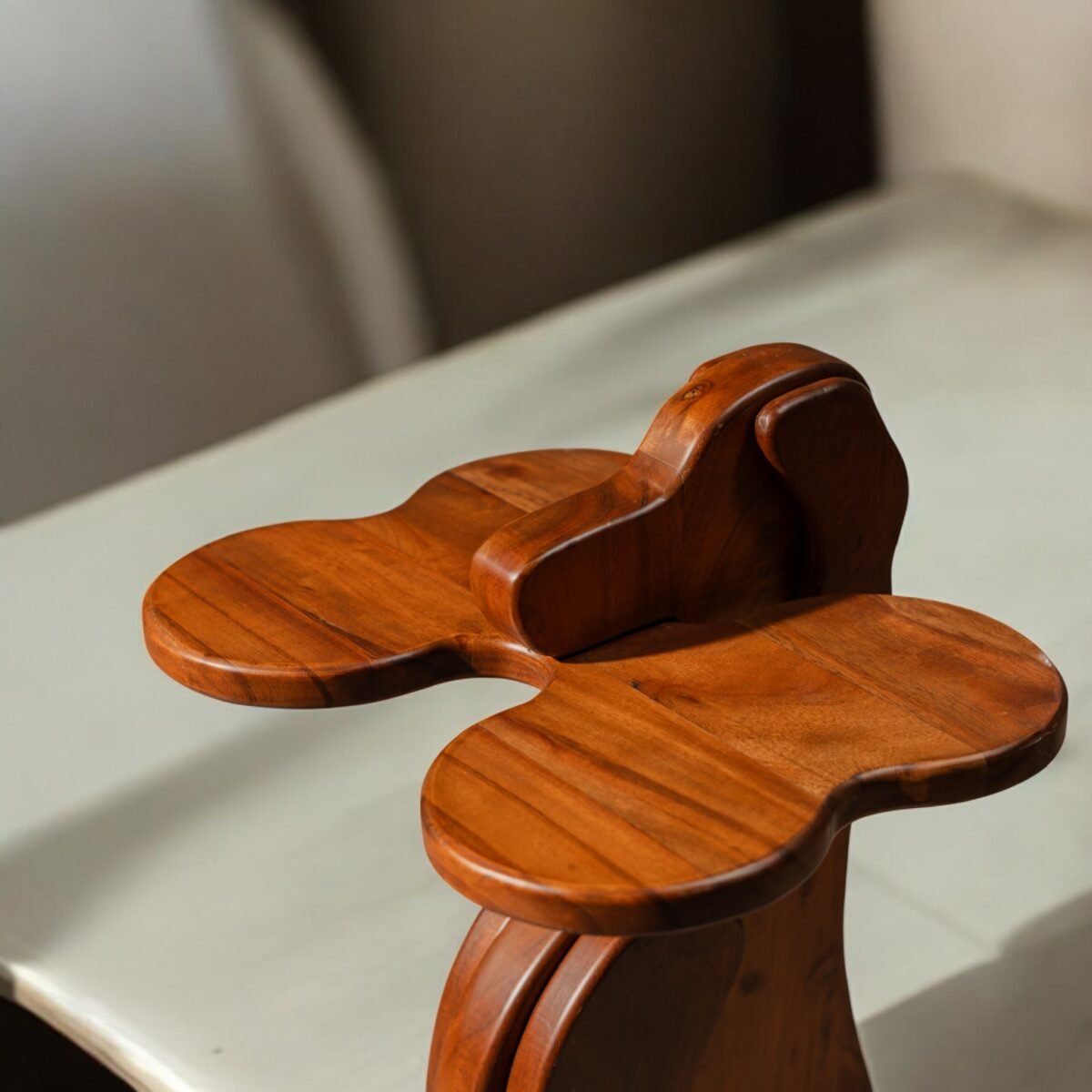 Harmiche Canine Companion Side Table – Handcrafted in Solid Acacia Wood | Dog Table