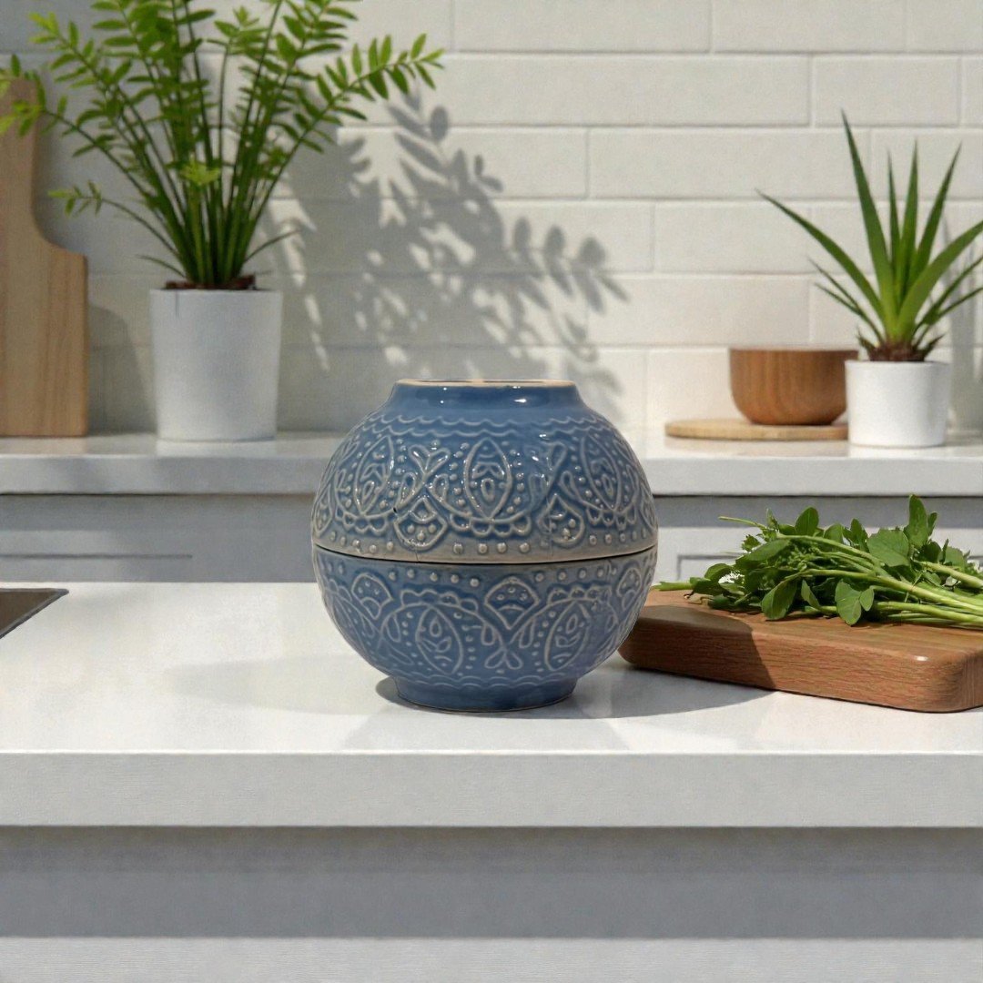 Eira Nordic Bloom Soup Bowls – Set of 2 Handcrafted Ceramic Bowls by Harmiche
