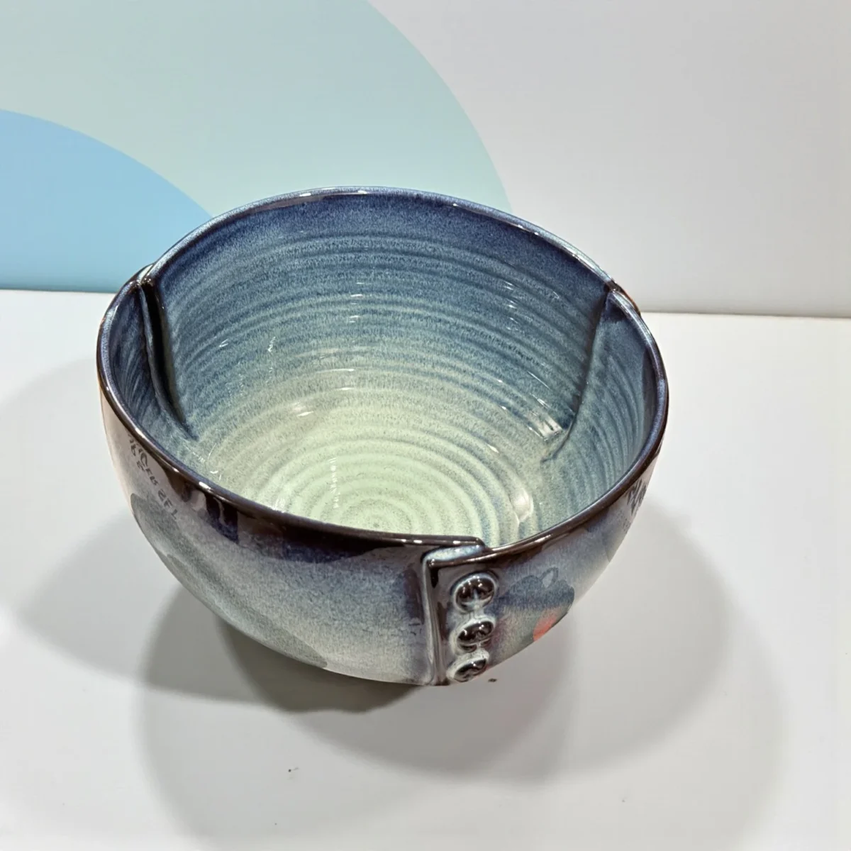 Harmiche Misty Ridge Ceramic Serving Bowl – Handcrafted 2500ml Reactive Glaze Bowl