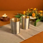 Harmiche Iraa Kansa Glass Set of 2 • 250 ml Each | Lead-Free Bronze Water Glasses for Everyday Use, Gifting & Festive Indian Dining