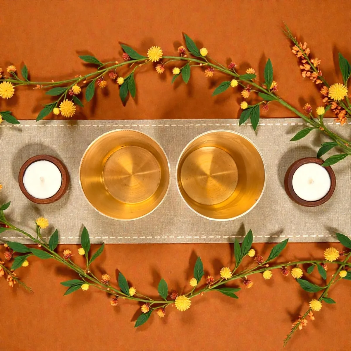 Harmiche Iraa Kansa Glass Set of 2 • 250 ml Each | Lead-Free Bronze Water Glasses for Everyday Use, Gifting & Festive Indian Dining