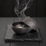 Harmiche VolcanoSphere Dry Ice Presentation Bowl – Textured Aluminium Alloy Base with SS Floral Plate (12cm, 18cm Tall)