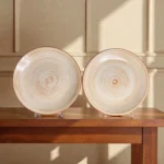 Harmiche TerraSwirl Ceramic Quarter Plates (Set of 2) – 7 Inch Snack & Dessert Plates