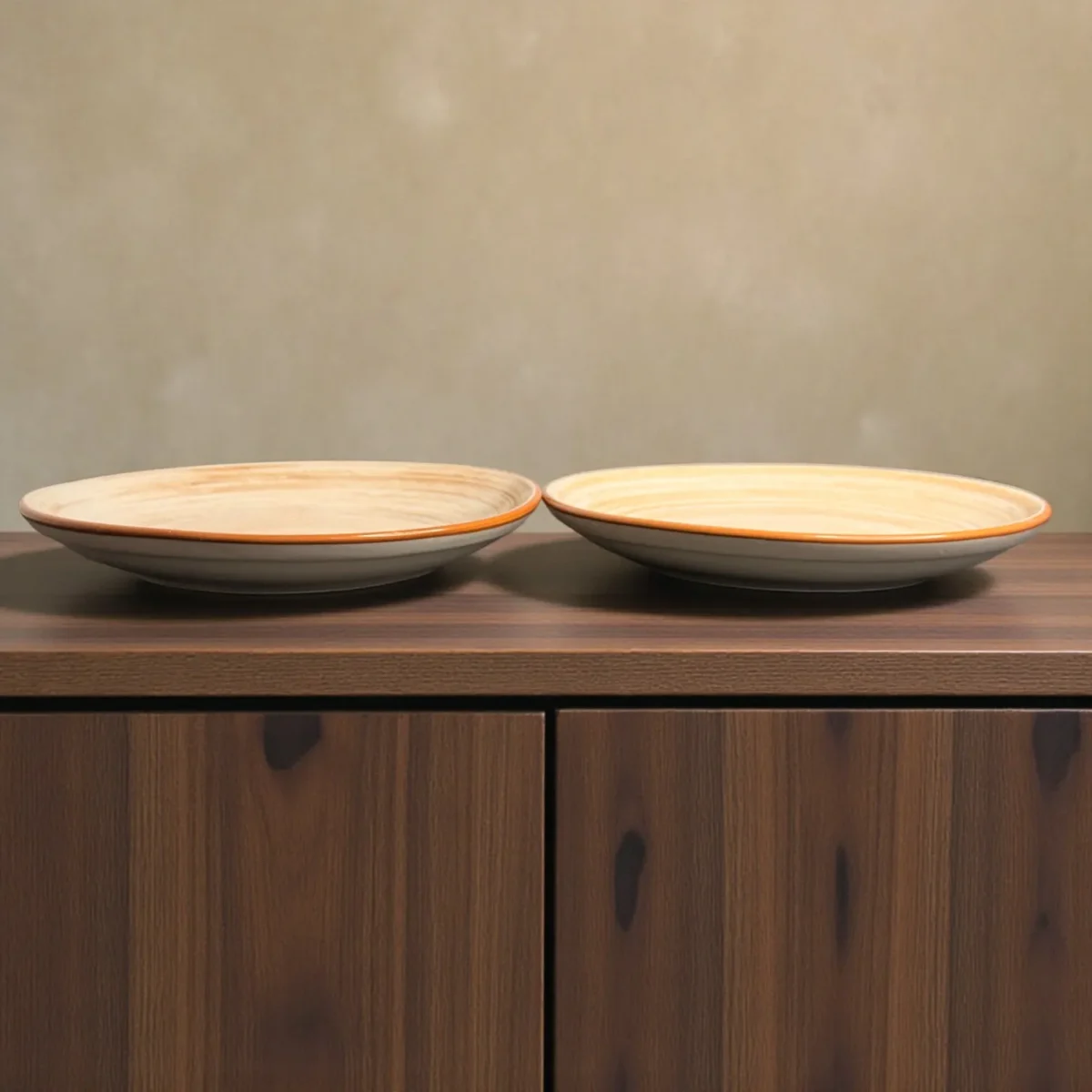 Harmiche TerraSwirl Ceramic Quarter Plates (Set of 2) – 7 Inch Snack & Dessert Plates