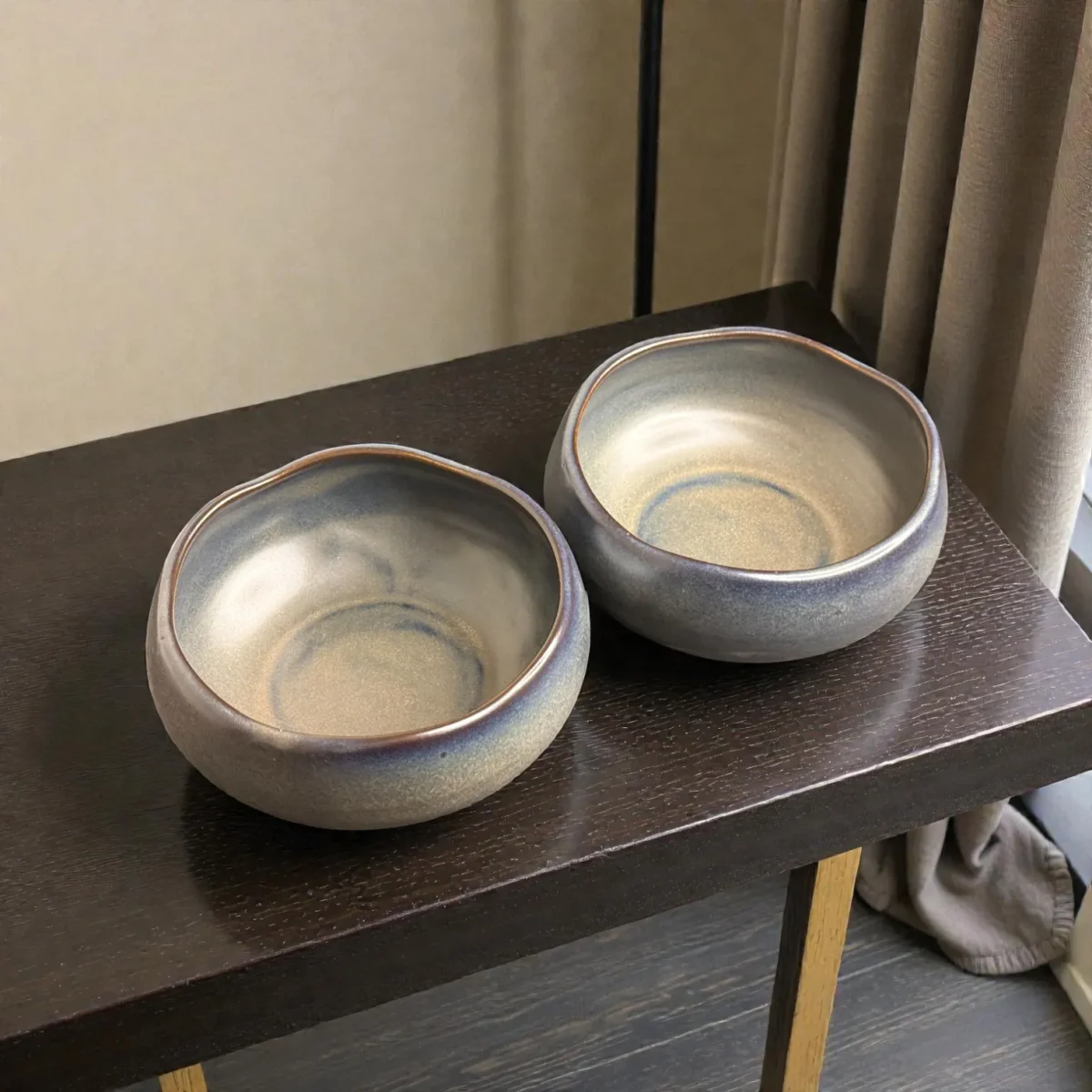 Harmiche Graphite Pebble Deep Bowls (Set of 2) – 700ml | 5 Inch (Approx.)