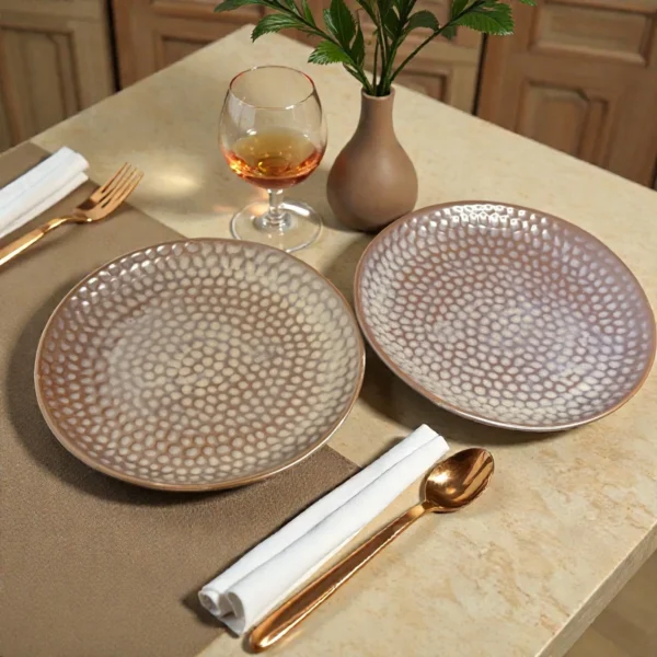 Harmiche Graphite Pebble Ceramic Dinner Plates (Set of 2) – 10 Inch Large Main Course Plates