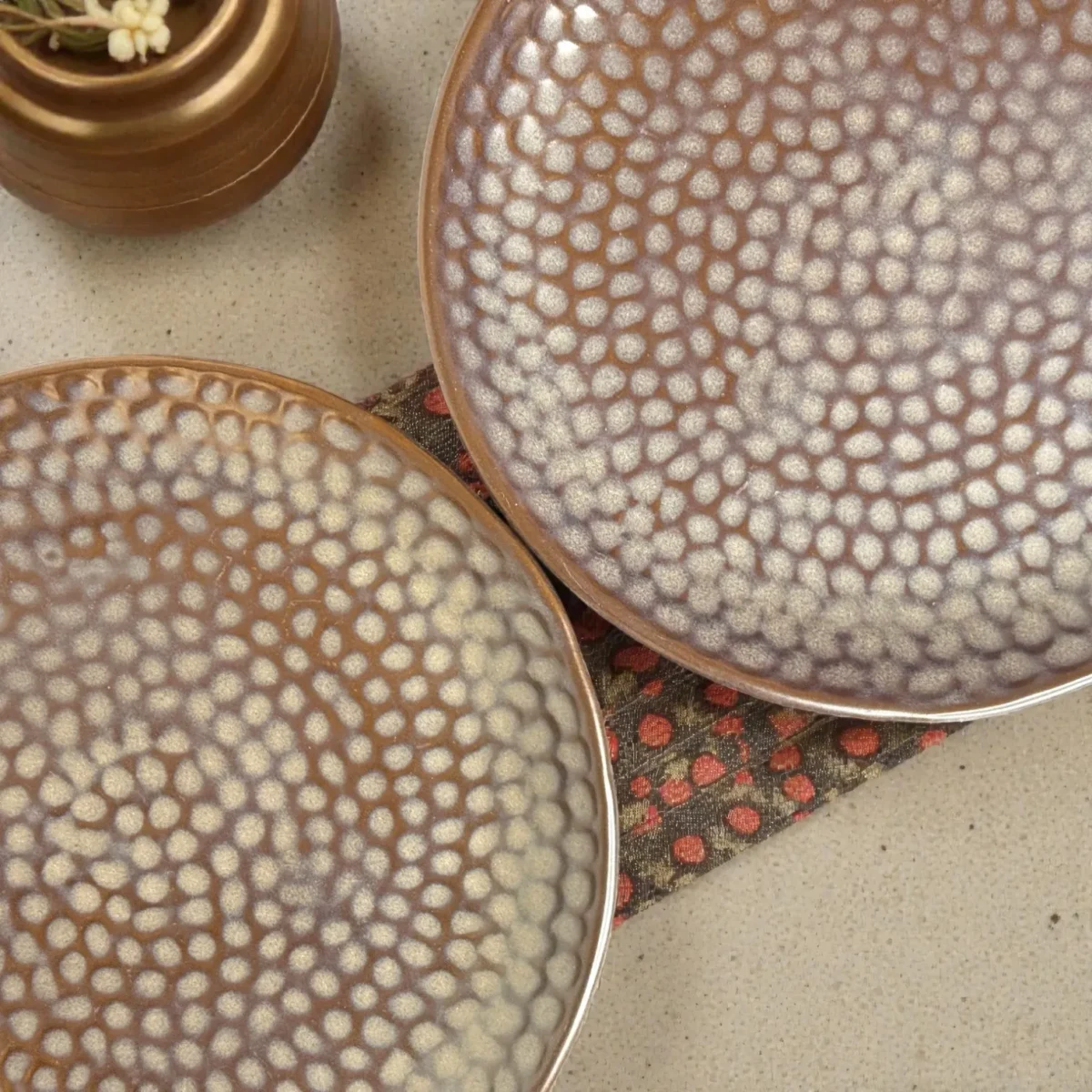 Harmiche Graphite Pebble Ceramic Dinner Plates (Set of 2) – 10 Inch Large Main Course Plates