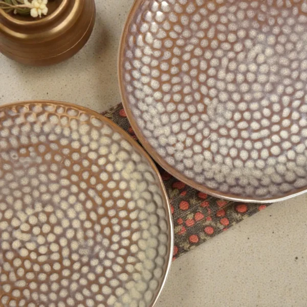 Harmiche Graphite Pebble Ceramic Dinner Plates (Set of 2) – 10 Inch Large Main Course Plates