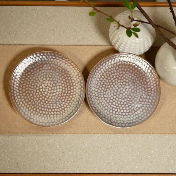 Harmiche Graphite Pebble Ceramic Dinner Plates (Set of 2) – 10 Inch Large Main Course Plates