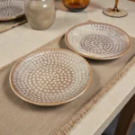 Harmiche Graphite Pebble Ceramic Quarter Plates (Set of 2) – 7 Inch Snack & Dessert Plates