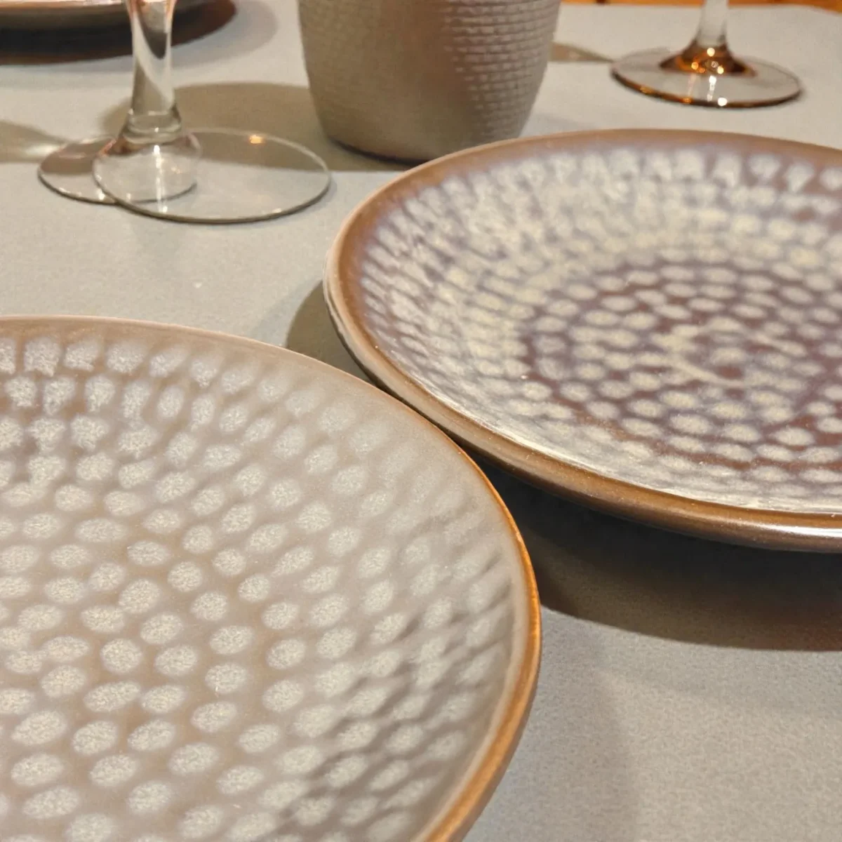 Harmiche Graphite Pebble Ceramic Quarter Plates (Set of 2) – 7 Inch Snack & Dessert Plates