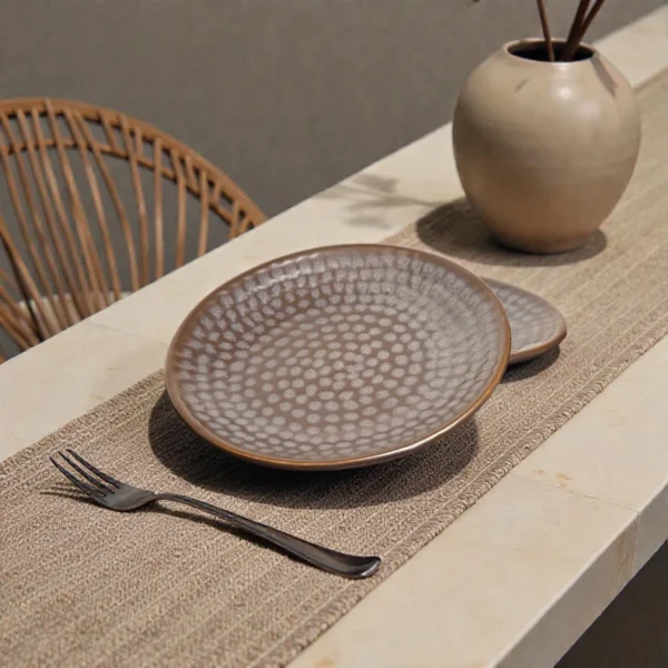Harmiche Graphite Pebble Ceramic Quarter Plates (Set of 2) – 7 Inch Snack & Dessert Plates