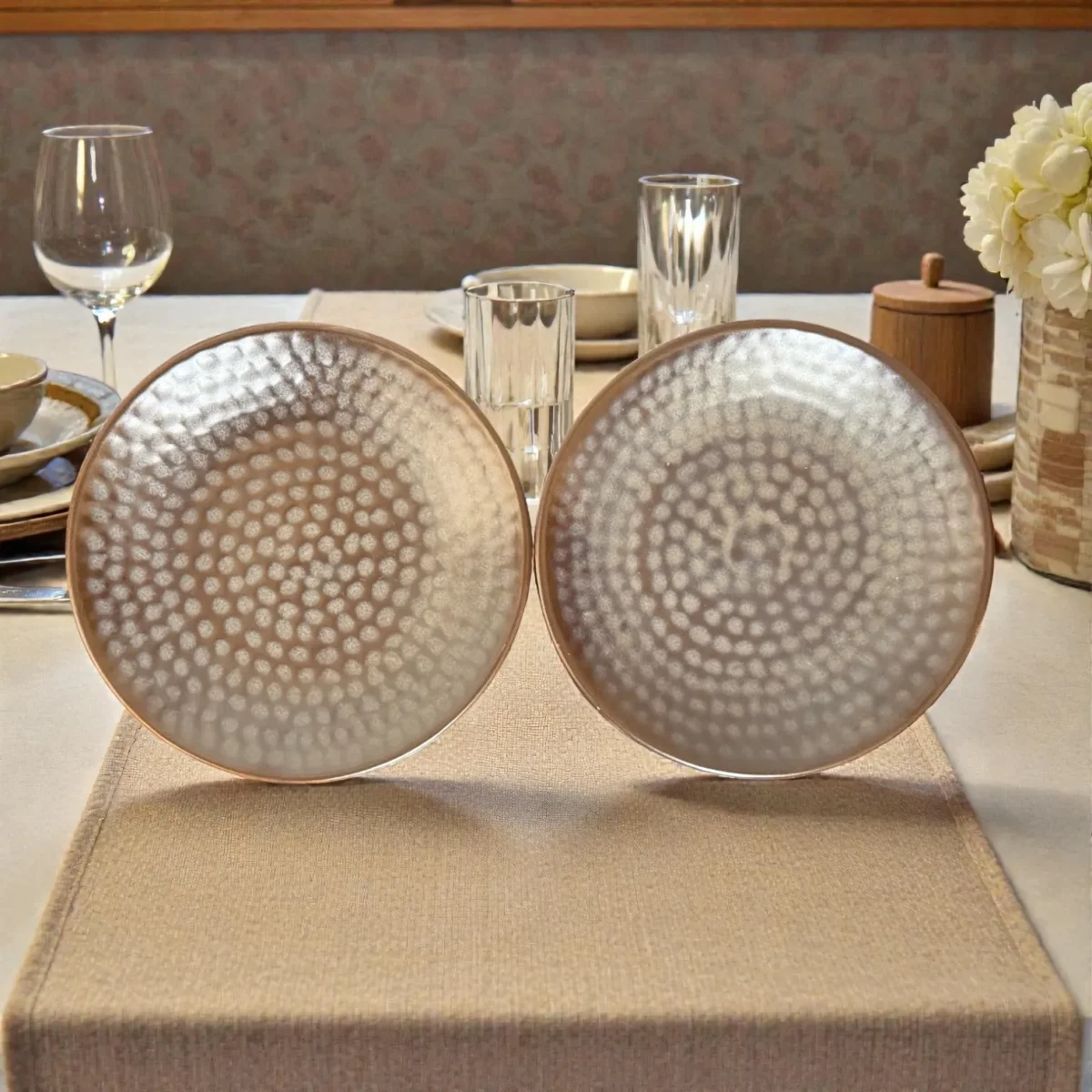 Harmiche Graphite Pebble Ceramic Quarter Plates (Set of 2) – 7 Inch Snack & Dessert Plates