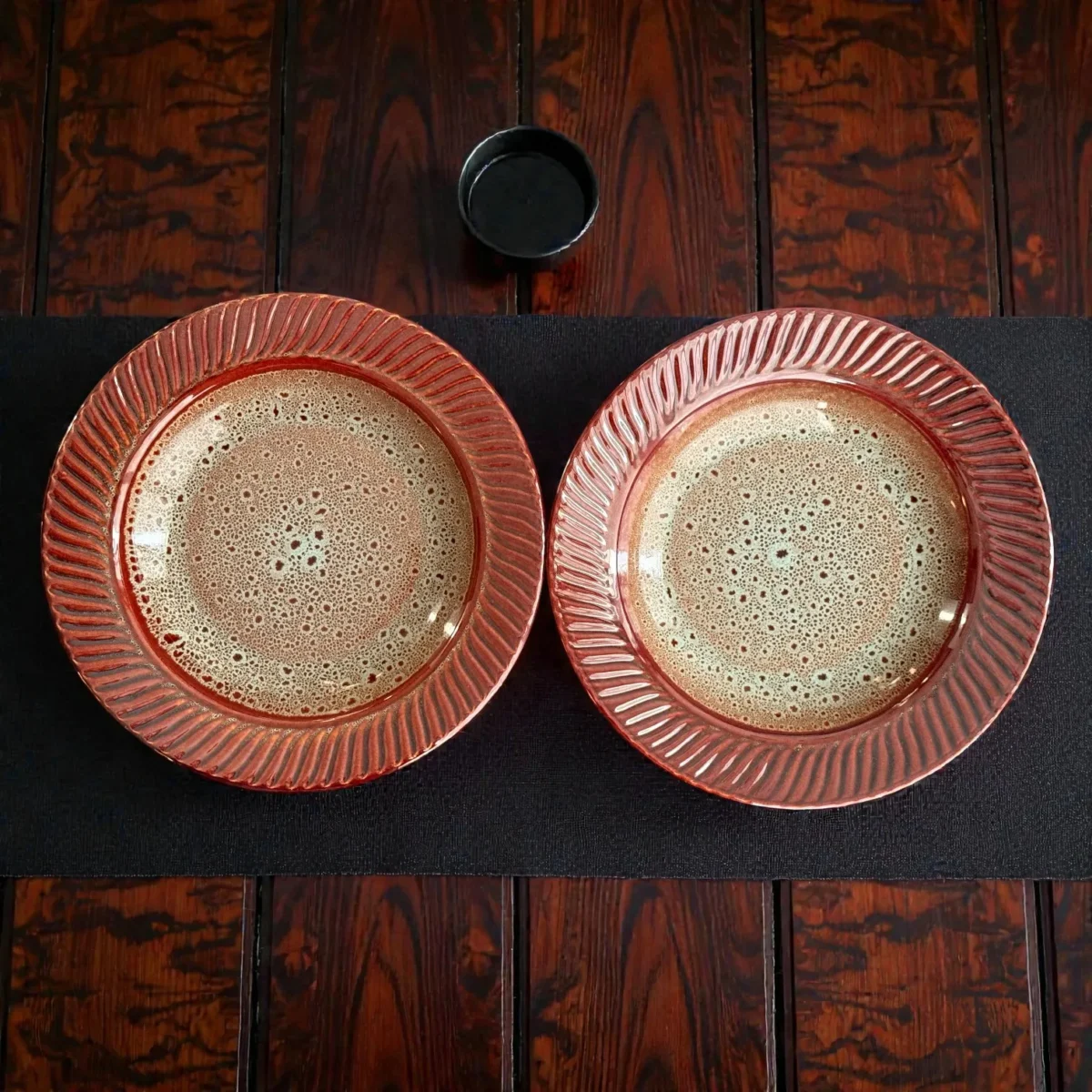 Harmiche BurntAmber Ceramic Pasta Plates (Set of 2) | 24.5 cm (17.5 cm Inner)