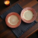 Harmiche BurntAmber Ceramic Pasta Plates (Set of 2) | 24.5 cm (17.5 cm Inner)