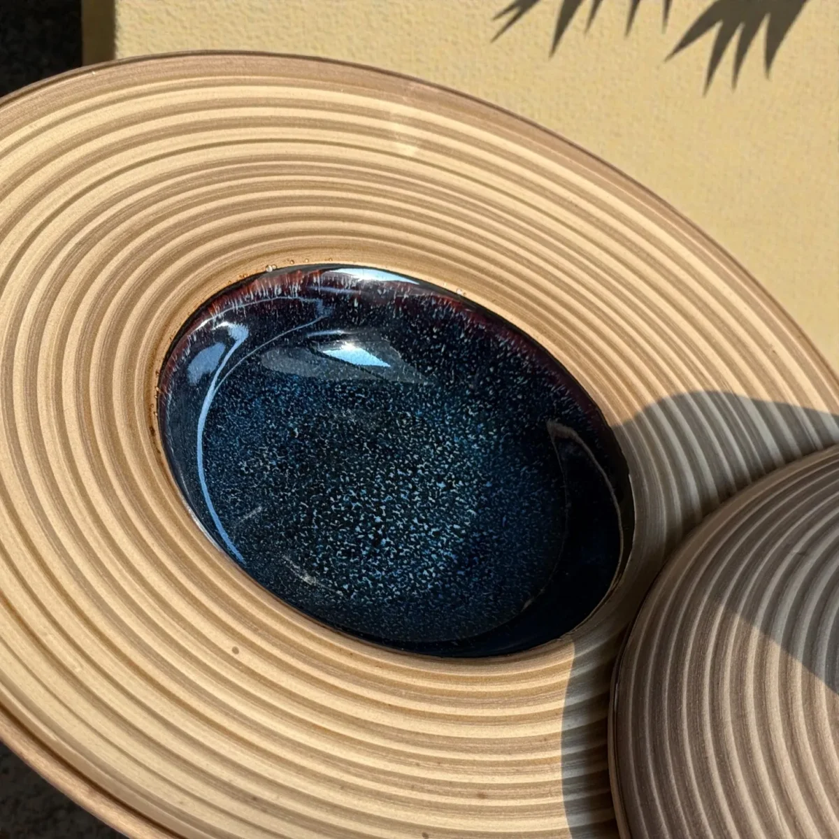 Harmiche Dune Noir Ceramic Pasta Plates (Set of 2) – 11 Inch Wide Rim Bowl Plates | 275 ml Inner Well (5 Inch)