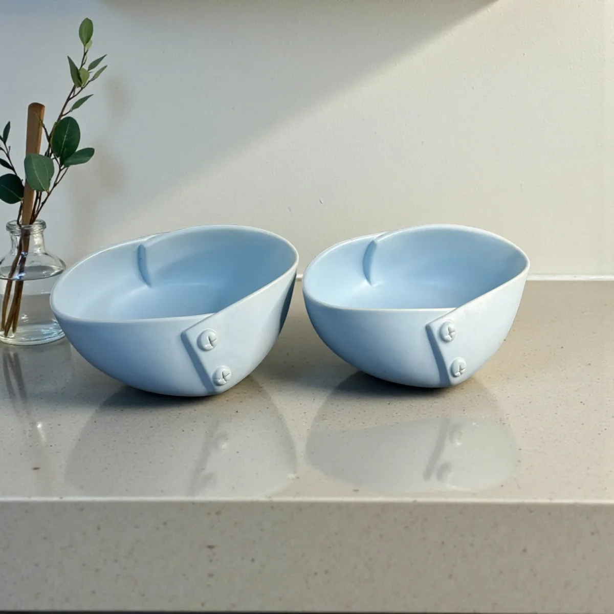 Harmiche CloudNest Drift Ceramic Serving Bowls (Set of 2) – 800ml | Sculpted Oval Bowls for Salad, Pasta, Snacks (21.5 x 12 x 8 cm)