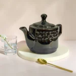 Harmiche Storm Ash PebbleCrest Ceramic Teapot (800 ml) | Textural Storytelling