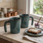 Harmiche Storm Ash Ceramic Coffee Mugs Set (Set of 2) – 280 ml | Premium Stone Glaze Tea & Coffee Mugs