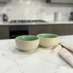 Harmiche Celadon Whisper Ceramic Soup Bowls Set of 2 – 300 ml | Minimal Dessert, Dip & Snack Bowls