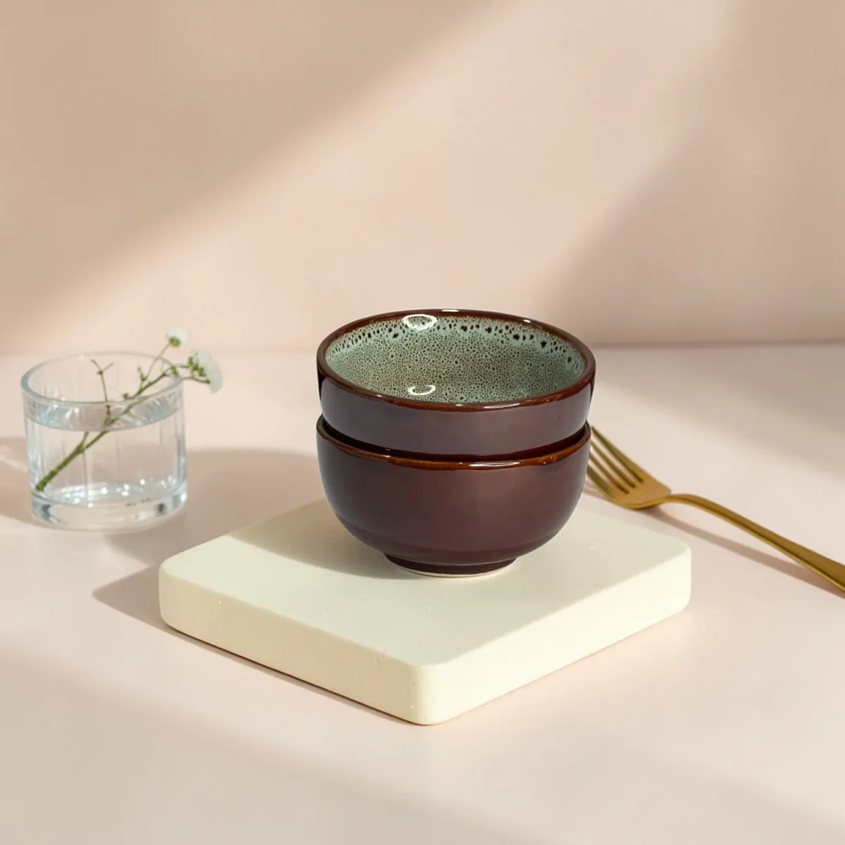 Harmiche BurntAmber Artisan Ceramic Soup Bowls Set of 2 – 300 ml