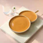 Harmiche Marigold Glow Handcrafted Ceramic Quarter Plates Set of 2 – Amber Glaze, Raised Rim, 8 Inch