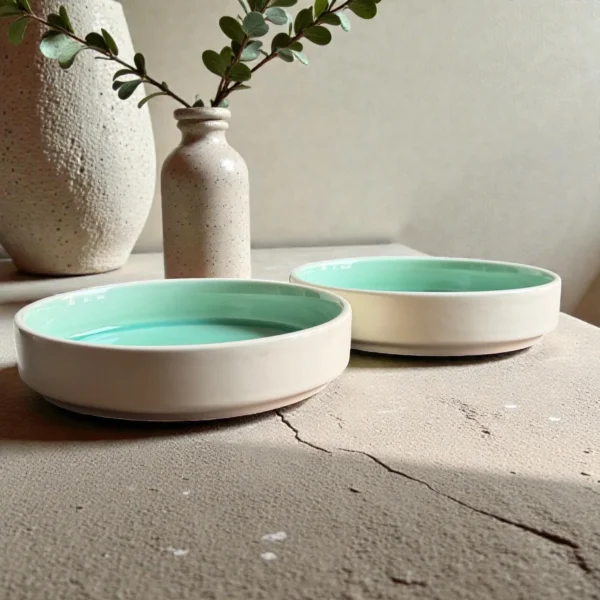 Harmiche Celadon Whisper Handcrafted Ceramic Salad Bowls | Set of 2 | 6", 7" & 8" Options