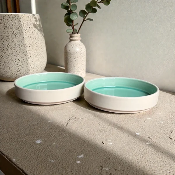 Harmiche Celadon Whisper Handcrafted Ceramic Salad Bowls | Set of 2 | 6", 7" & 8" Options