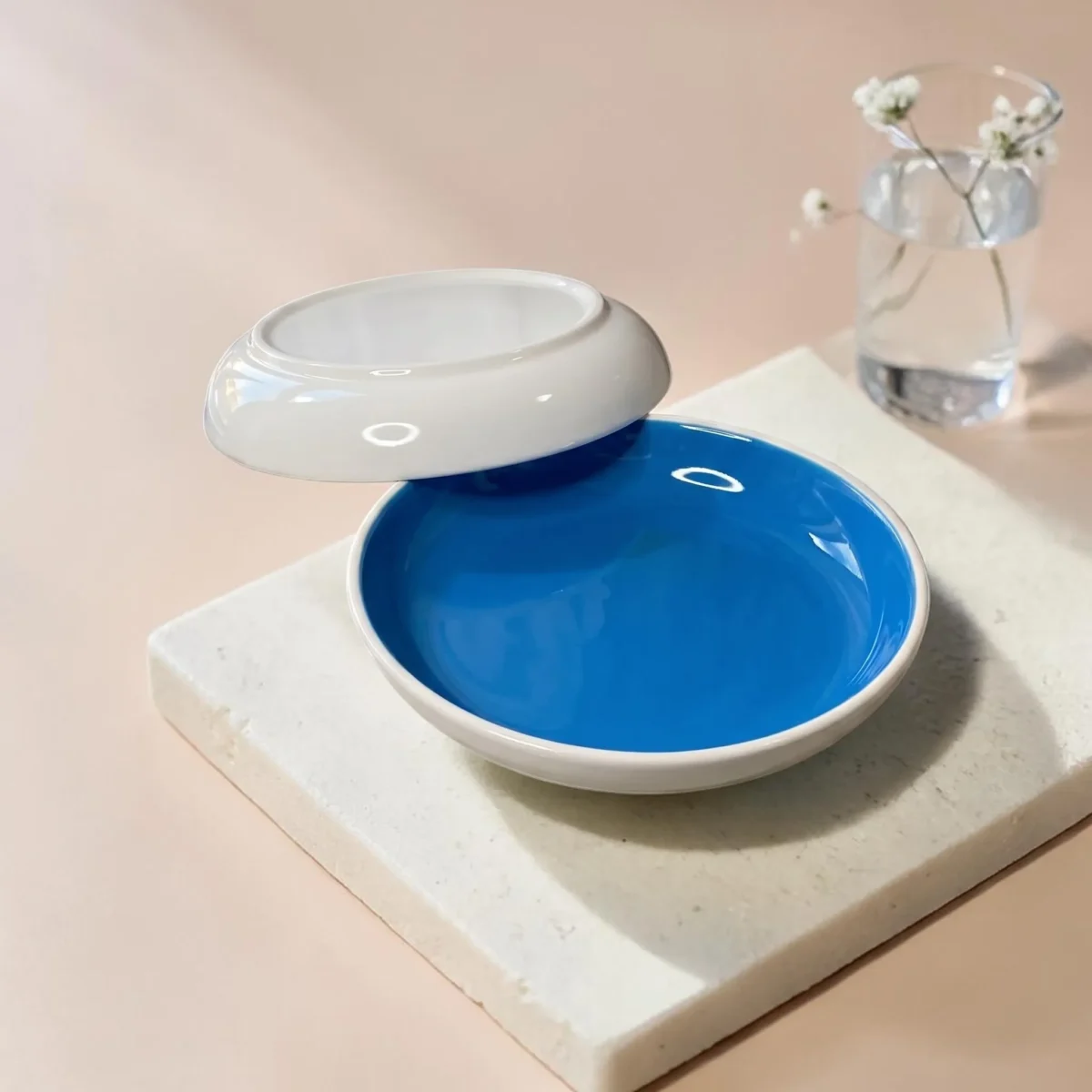Harmiche Blue Lagoon Handcrafted Ceramic Deep Plates Set of 2 – Pasta, Soup & Bowl Plates, Vivid Blue Glaze, 8.5 Inch