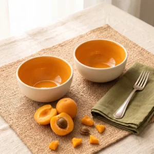 Harmiche Marigold Glow Handcrafted Ceramic Soup Bowls Set of 2 – Amber Glaze, 300ml
