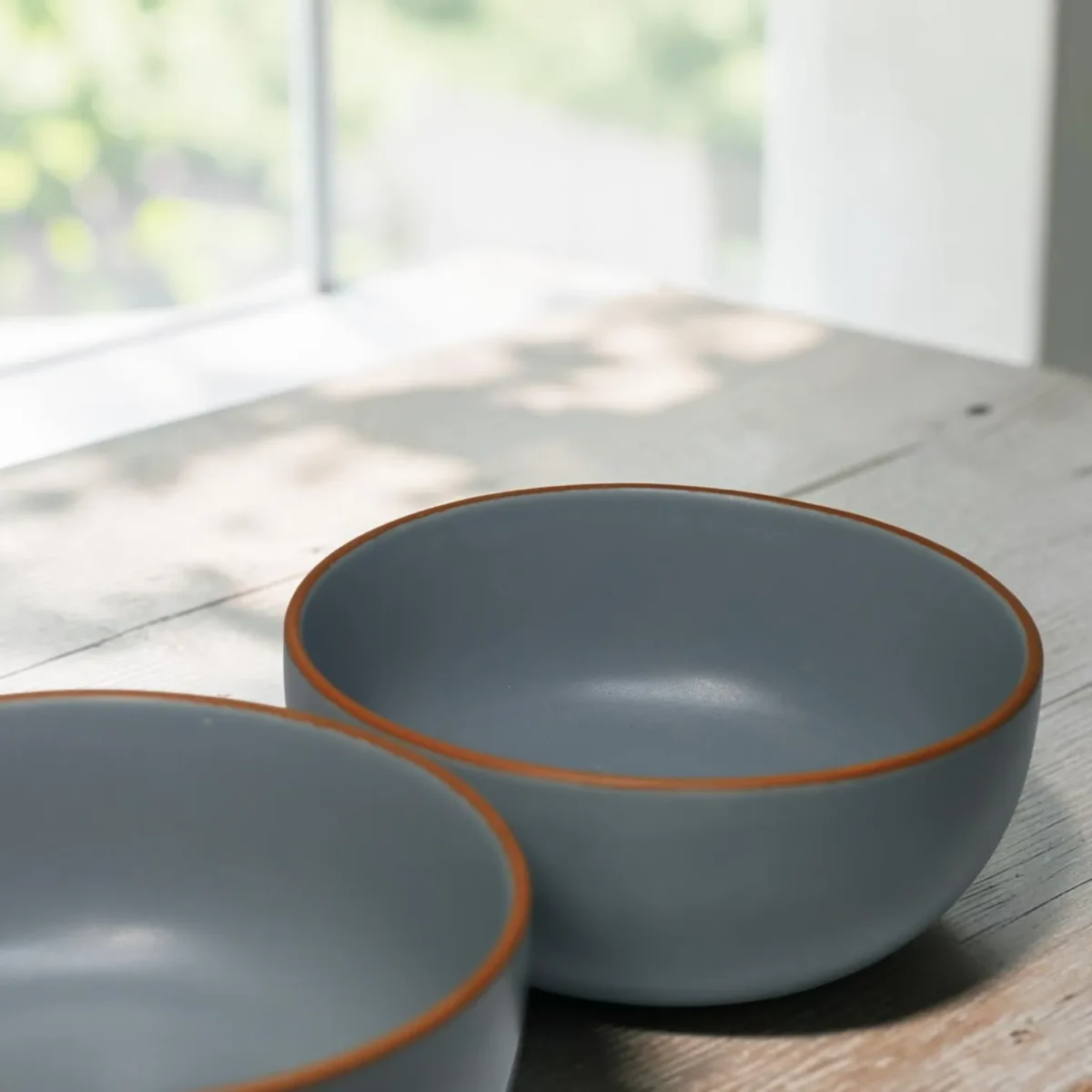 Harmiche Signature Grey Stoneware Serving Bowl Set of 2 | 700ml, matte slate glaze, terracotta rim. Oven & dishwasher safe. Built to share.