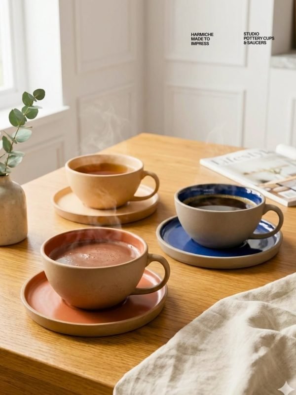 Studio pottery, made to be your everyday ritual. ☕✨Meet the Clay Collection cup & saucer sets —
