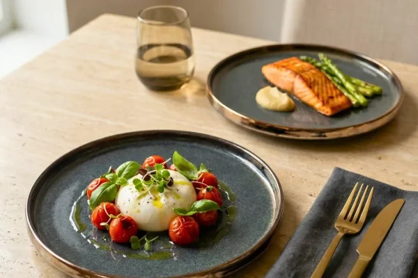 Texture is the secret ingredient your table was missing. 🌑🍽️Serving dinner on the Harmiche Sto_converted Custom ceramic tableware and serveware for hotels, cafés and restaurants
